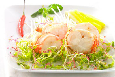 recette de homard rôti en salade et mangue verte